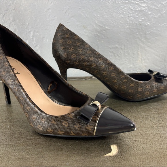 DKNY Patent Bow Monogrammed Pumps - Picture 2 of 14